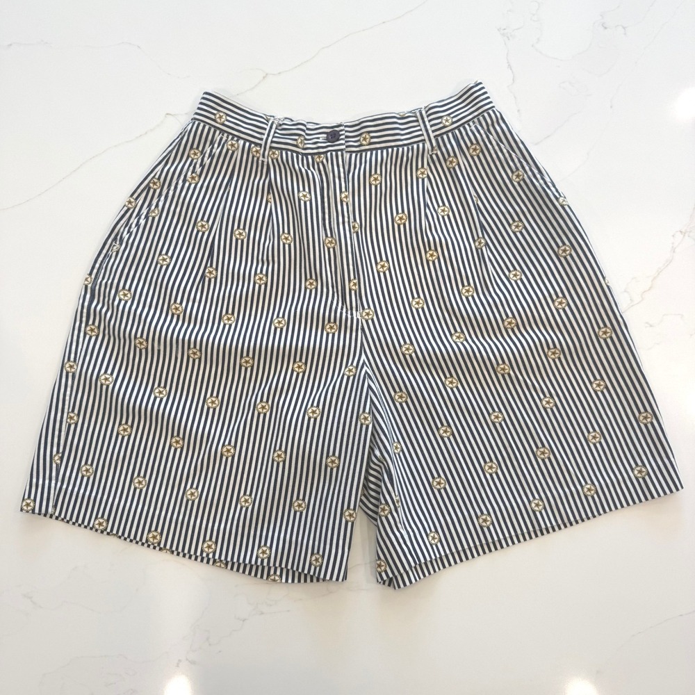 Vintage 90s EP Pro Bermuda Golf Navy White Womens Shorts EUC Preppy Old Money